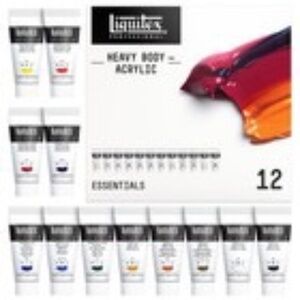 NEW Professional Heavy Body Acrylic Paint, 12 x 22ml (0.74-oz), Essentials Set